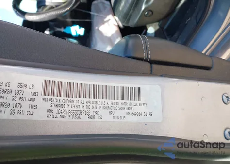 2016 Dodge Durango Sxt из США, поврежденный, VIN 1C4RDHAG6GC387166